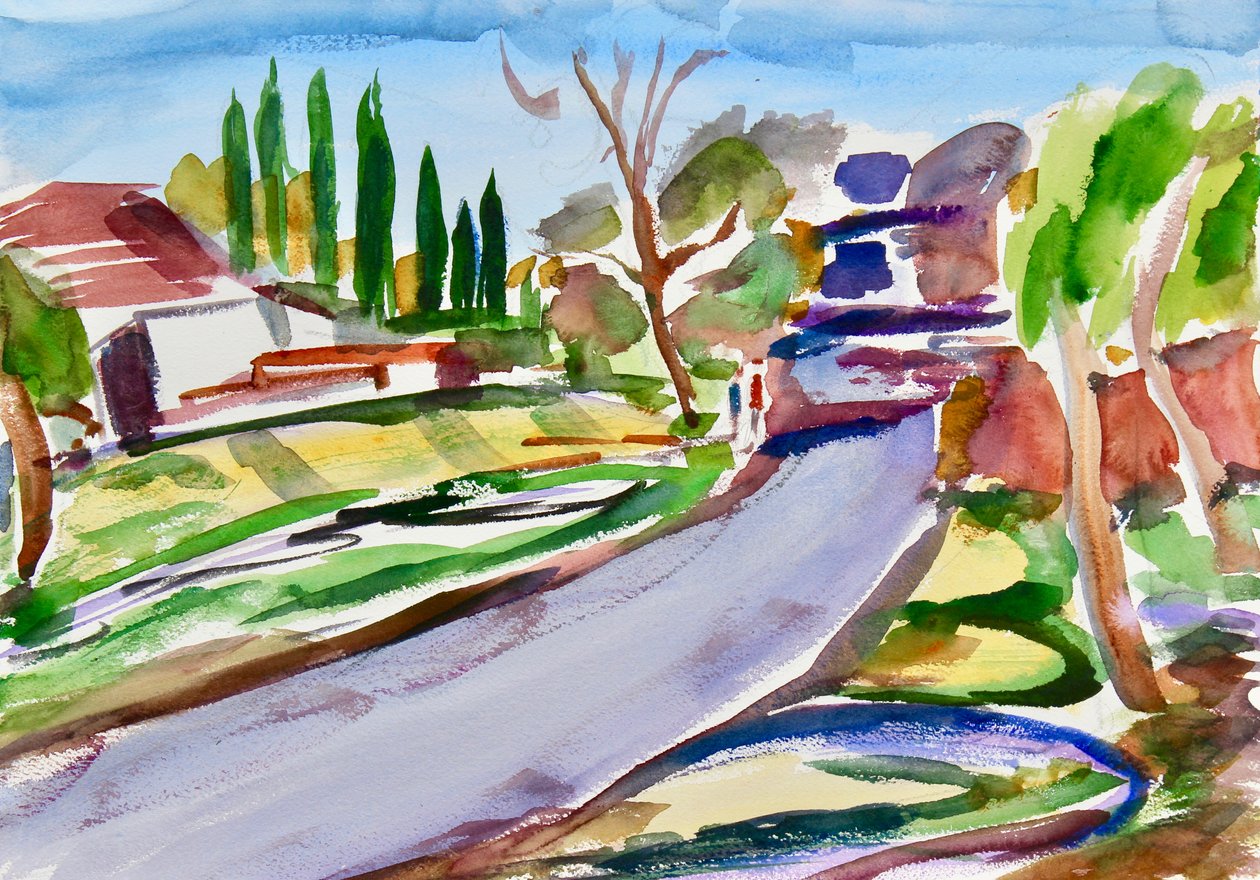Back Road with Shadows, 2017 af Richard Fox
