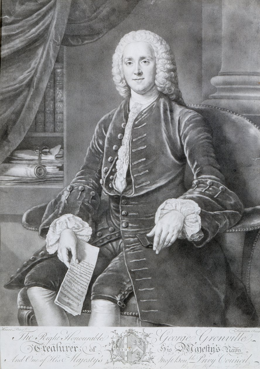 George Grenville (1712-70) (litho) af Richard Houston