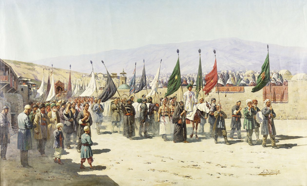 Shakhsei-Vakhsei, religiøs procession af muslimer af Richard Karlovich Zommer