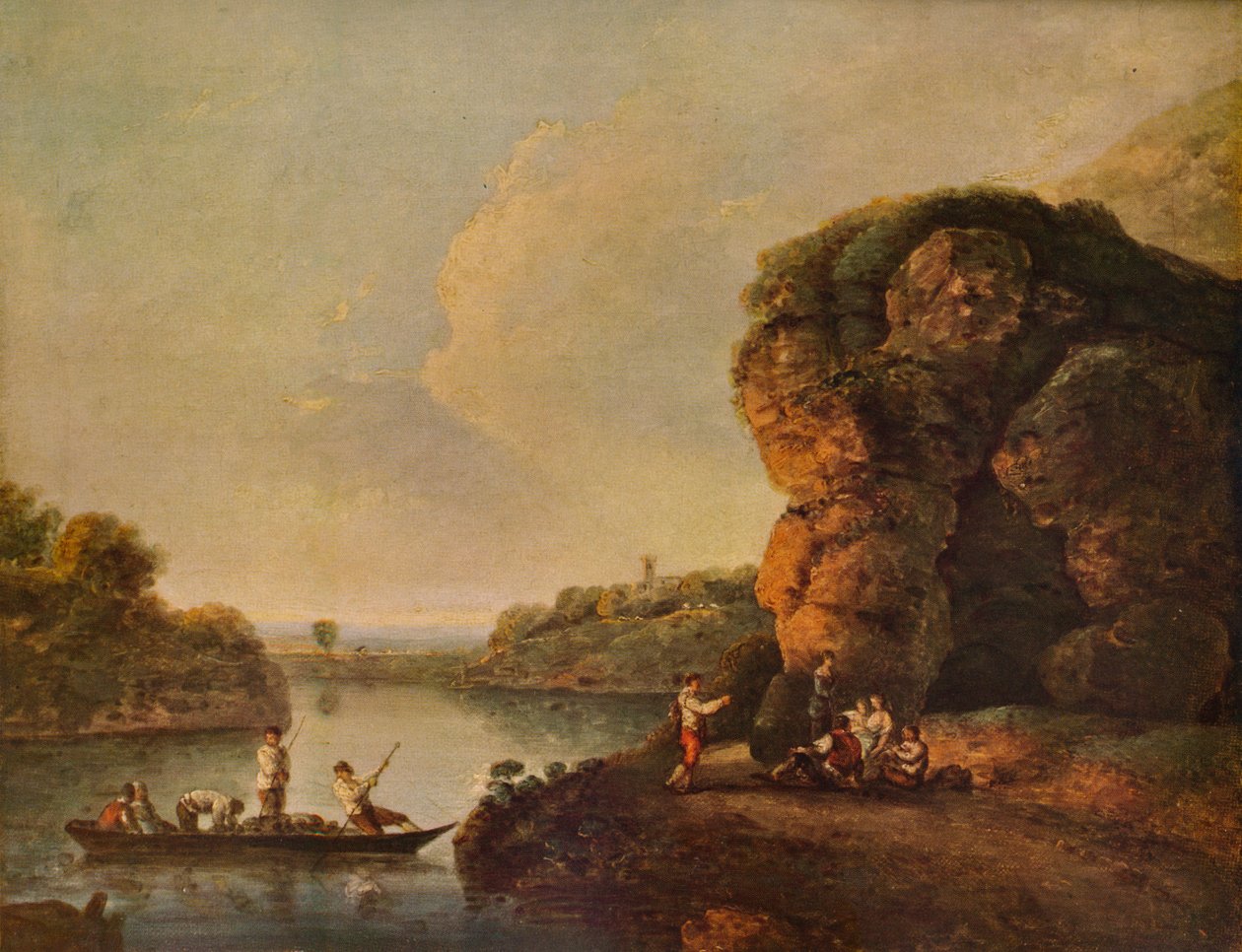Landskab, med flod og både, c1758, 1938 af Richard Wilson