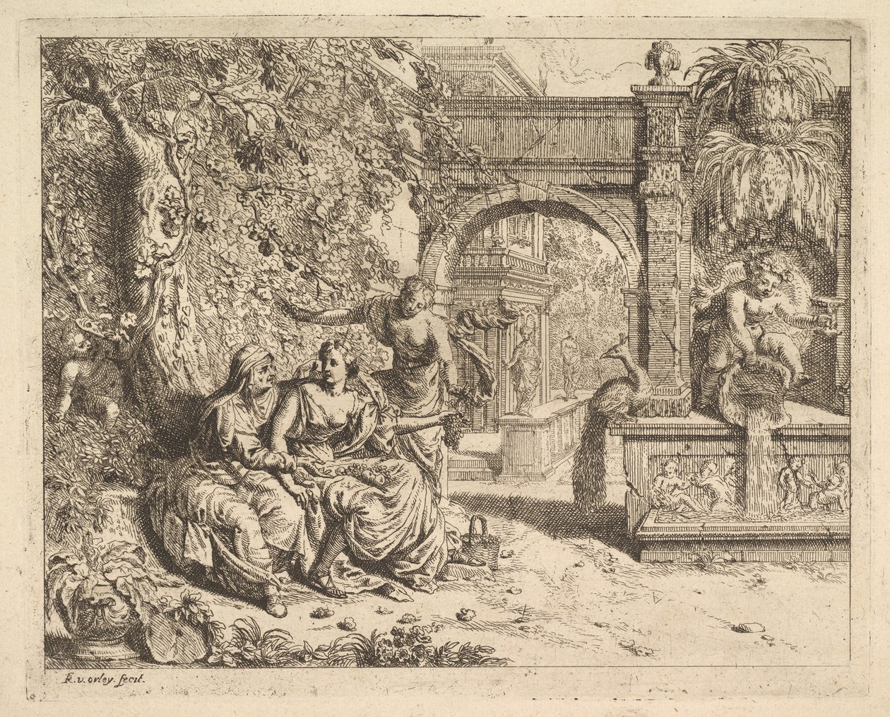 Vertumnus og Pomona. af Richard van Orley