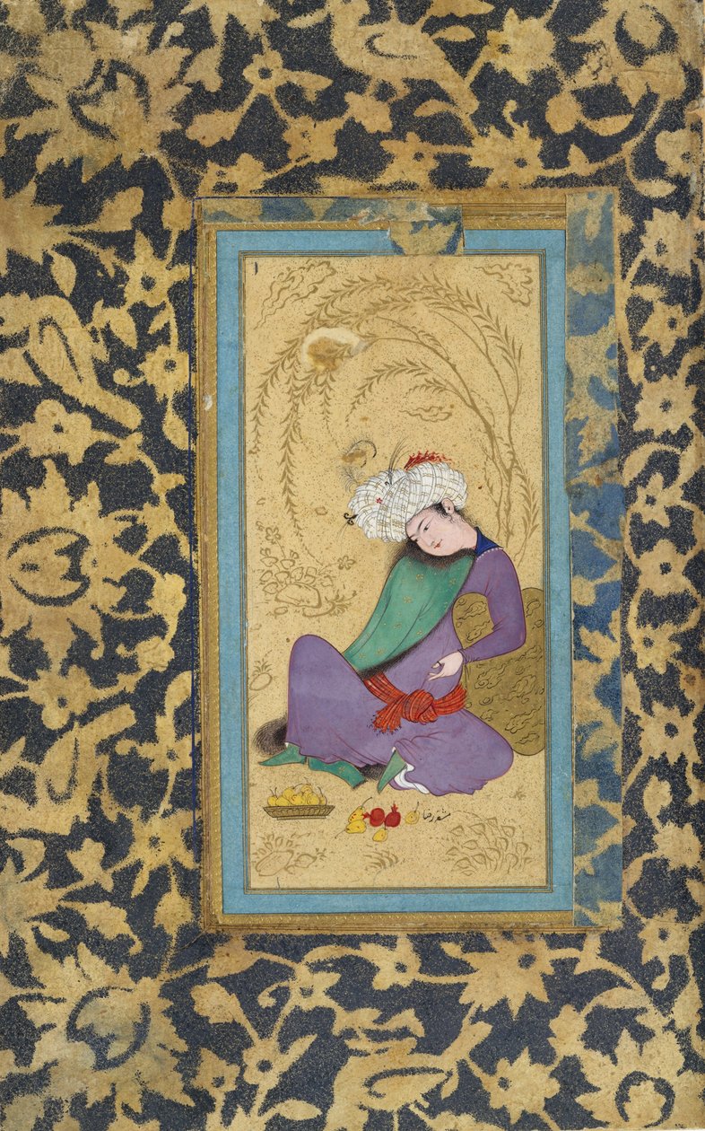 Mand i en pelsforet frakke, ca. 1600. af Riza