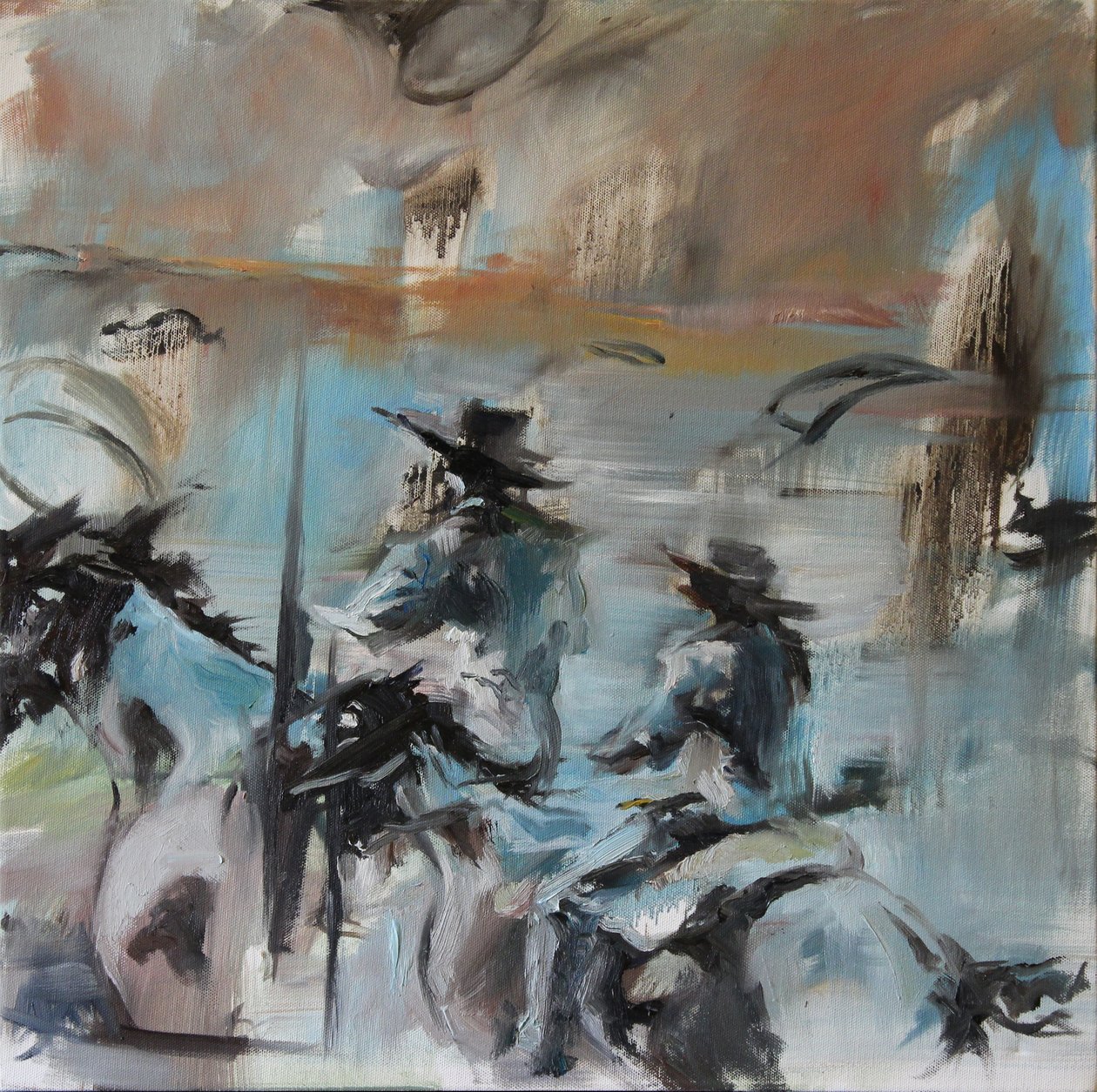 Blue Riders Overlap, 2015 (akvarel) af Rob D Davies