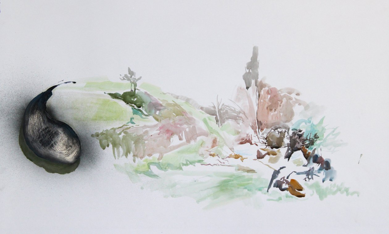 Fly Tip, 2015 (akvarel) af Rob D Davies