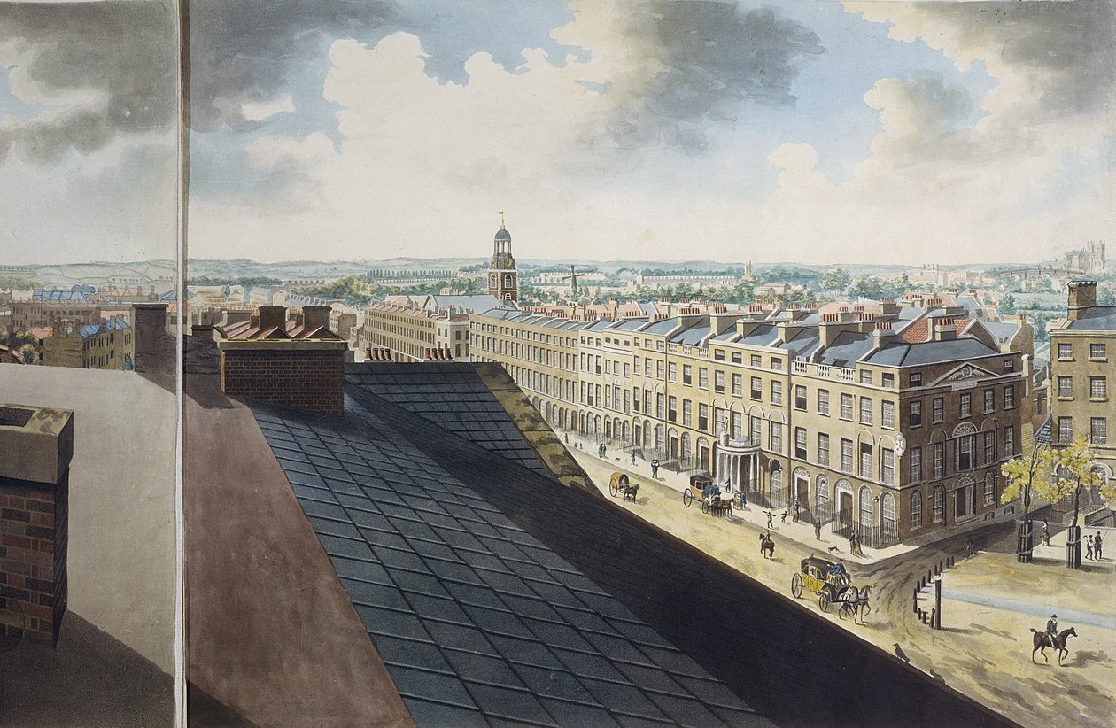 Panoramaudsigt over London, 1792-93 (farvet akvatint) af Robert Barker