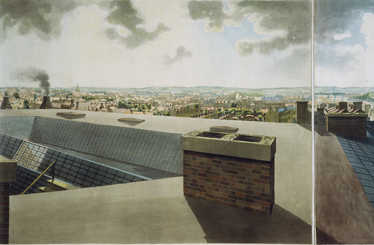 Panoramaudsigt over London, 1792-93 (farvet akvatint) af Robert Barker
