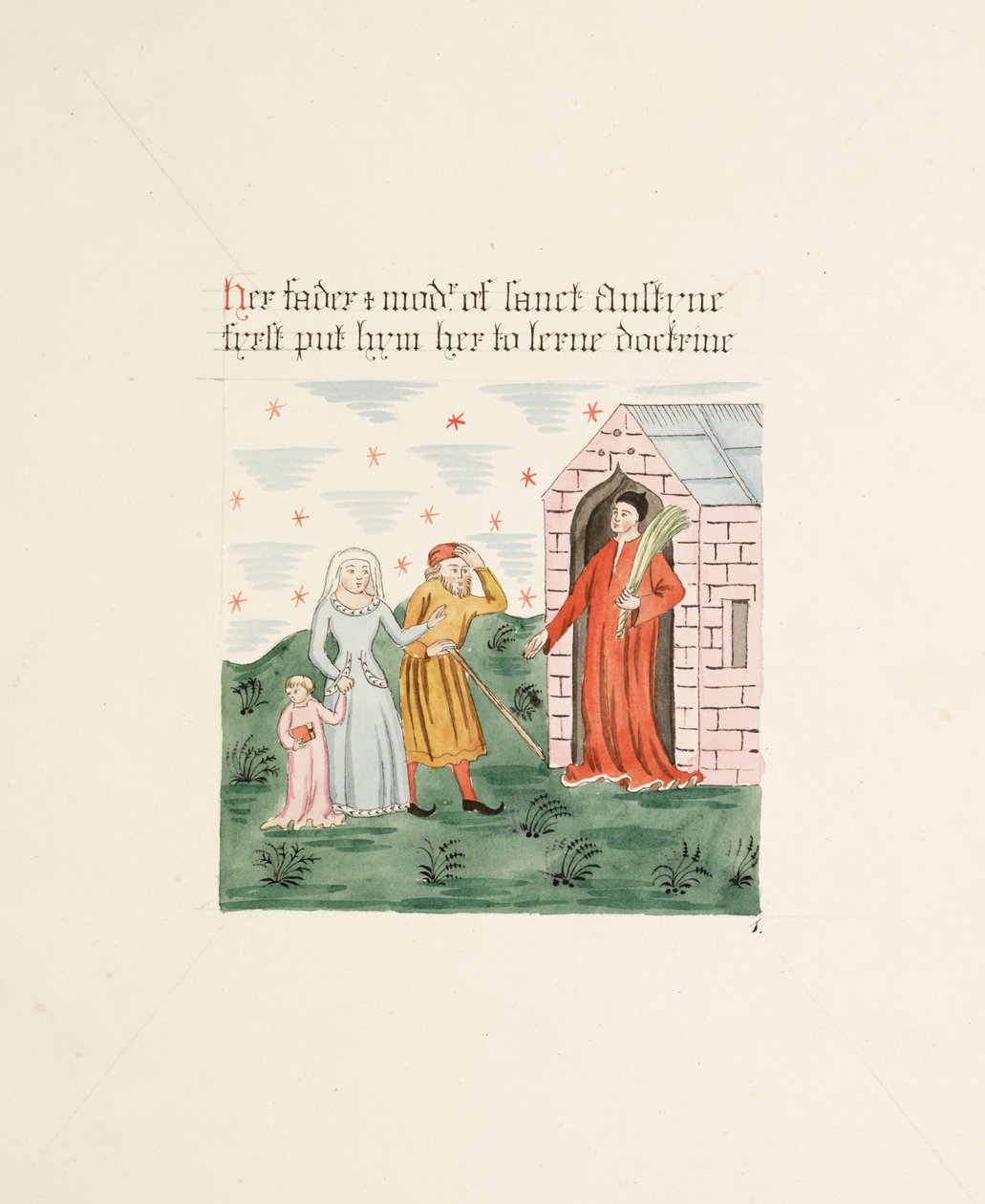 Ms. New Coll 380, f10r. The antiquities of the Cathedral Church of Saint Mary, Carlisle, tegnet af Robert Carlile, 1795 (pen og blæk og wc på papir) af Robert Carlile