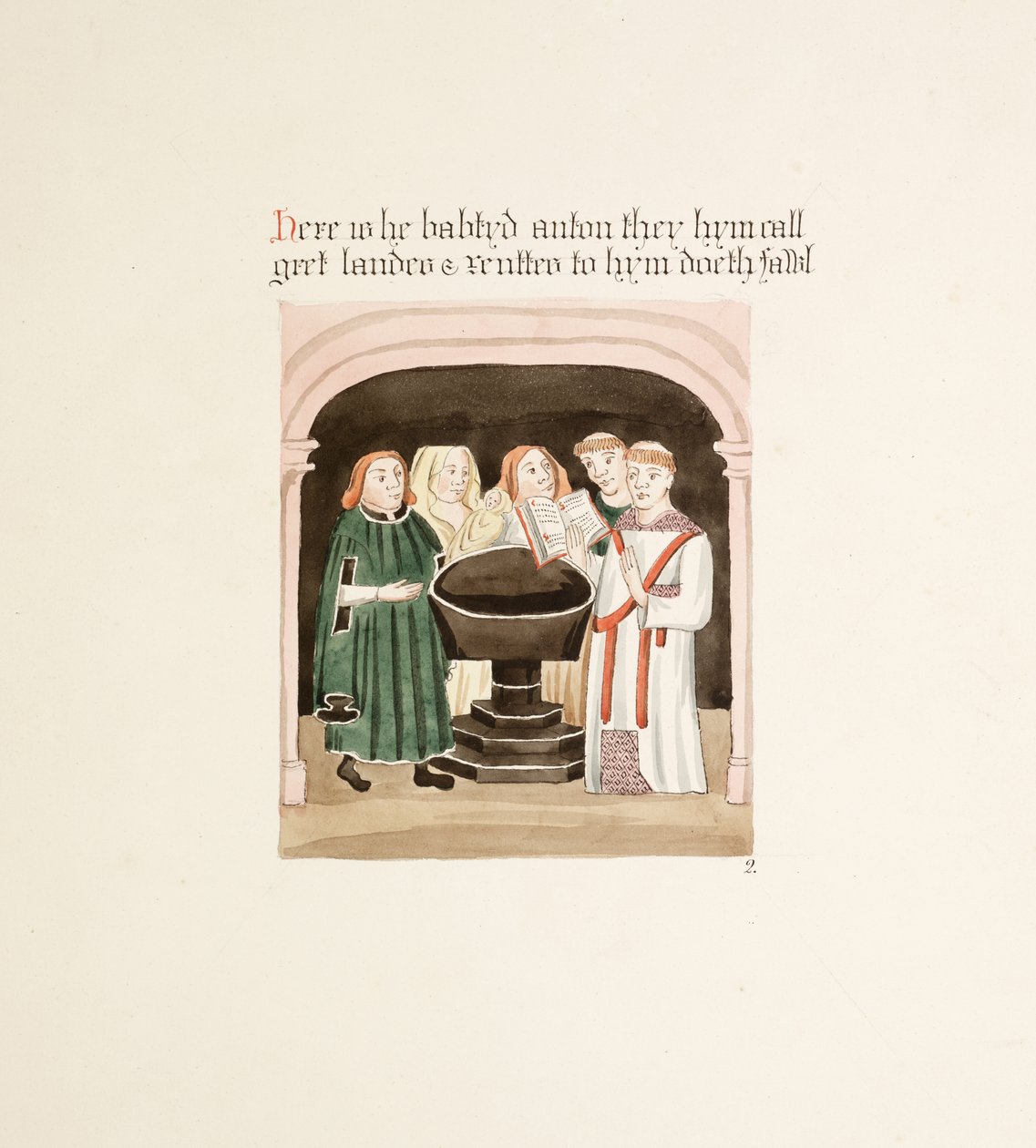 Fru New Coll 380, f34r. Antikviteterne fra Cathedral Church of Saint Mary, Carlisle, tegnet af Robert Carlile, 1795 (pen og blæk og wc på papir) af Robert Carlile