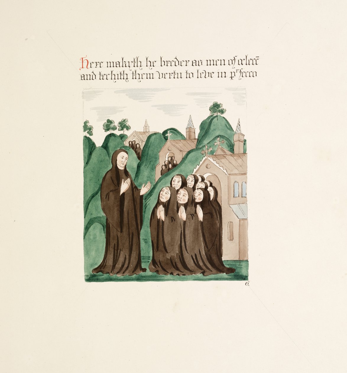 Ms. New Coll 380, f38r. The antiquities of the Cathedral Church of Saint Mary, Carlisle, tegnet af Robert Carlile, 1795 (pen og blæk og wc på papir) af Robert Carlile