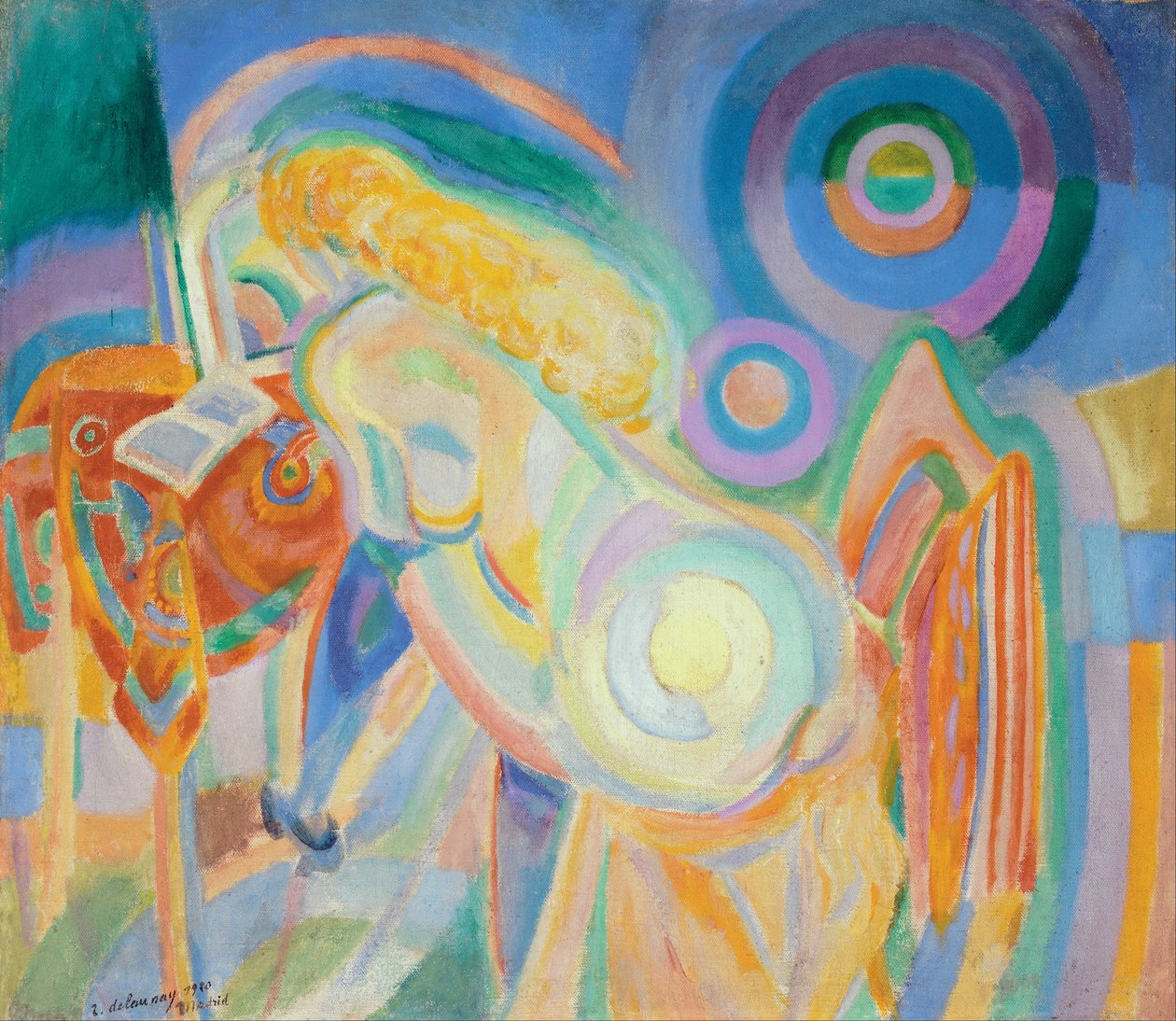 Nøgen kvinde læser af Robert Delaunay
