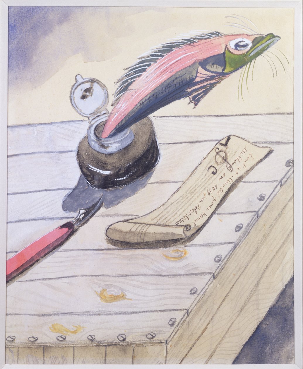 Fisken, der hopper ud af blækpotten, skrevet og illustreret til Daniel Milhaud af Robert Desnos, 1939 af Robert Desnos