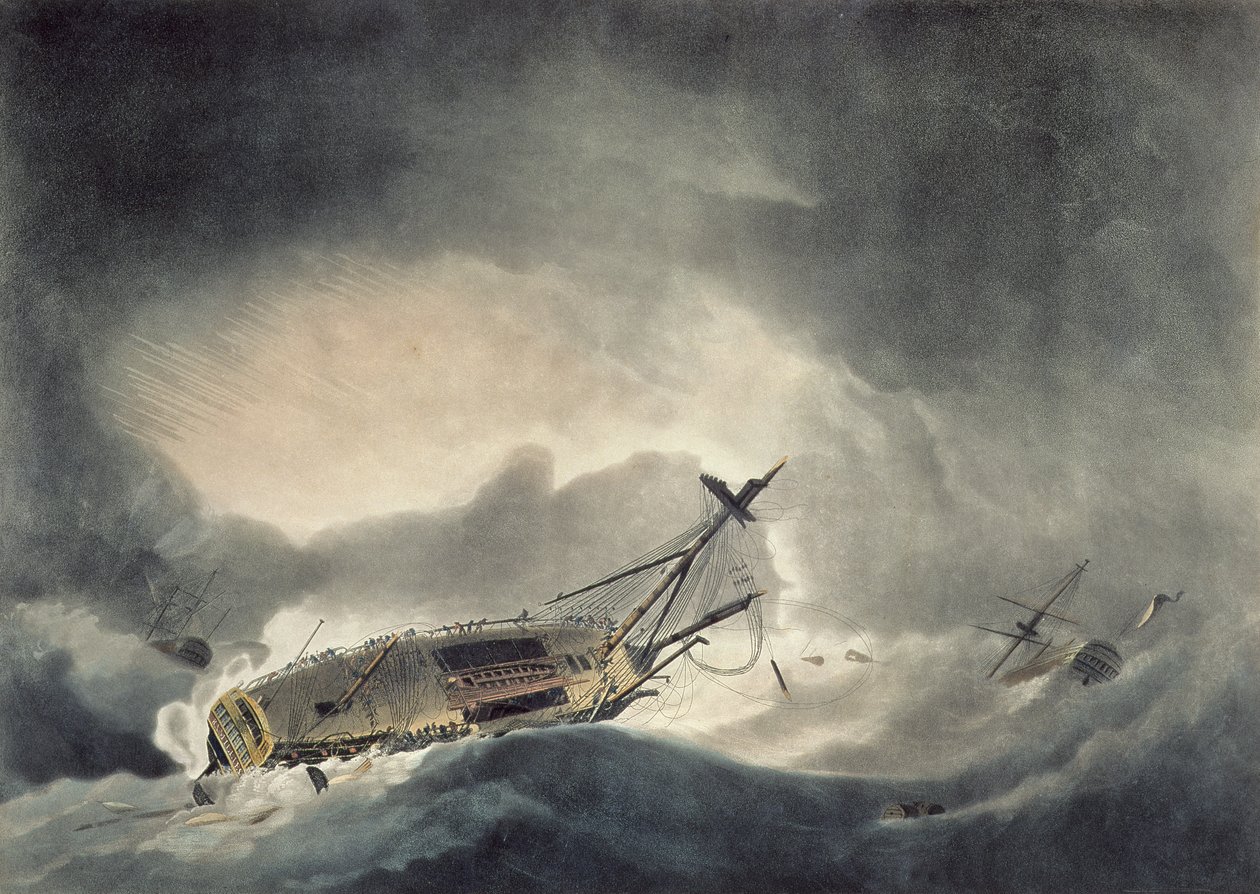 Stormen steg, graveret af Francis Jukes (1745-1812), udgivet i 1795 (akvatint) af Robert Dodd