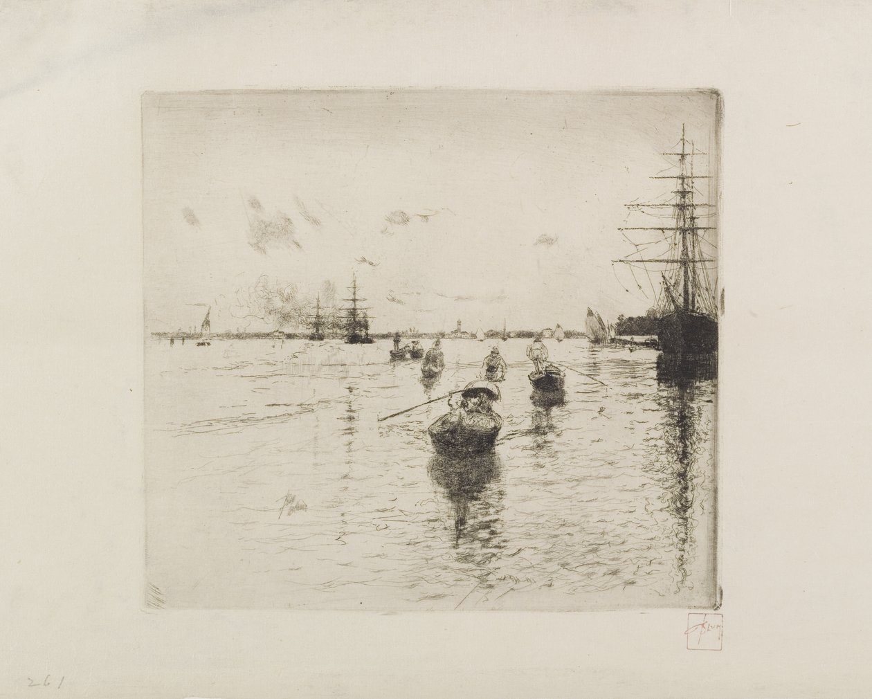 Laguna med dampskibe og gondoler, 1885 af Robert Frederick Blum