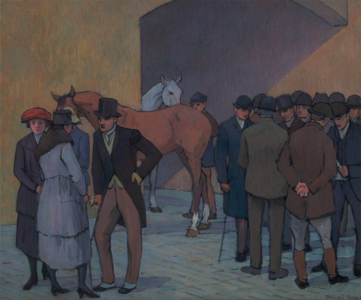 En morgen i Tattersalls af Robert Polhill Bevan