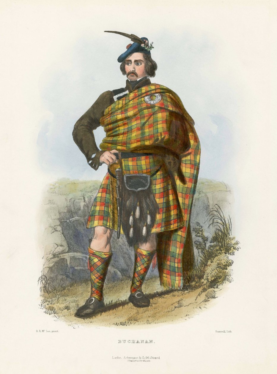 Buchanan, fra The Clans of the Scottish Highlands, pub.1845 af Robert Ronald McIan
