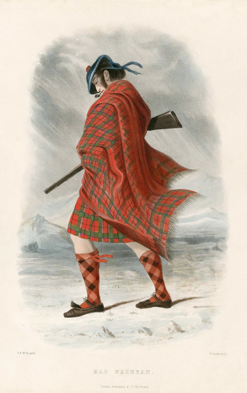 Mac Nachtan, fra The Clans of the Scottish Highlands, pub.1845 af Robert Ronald McIan