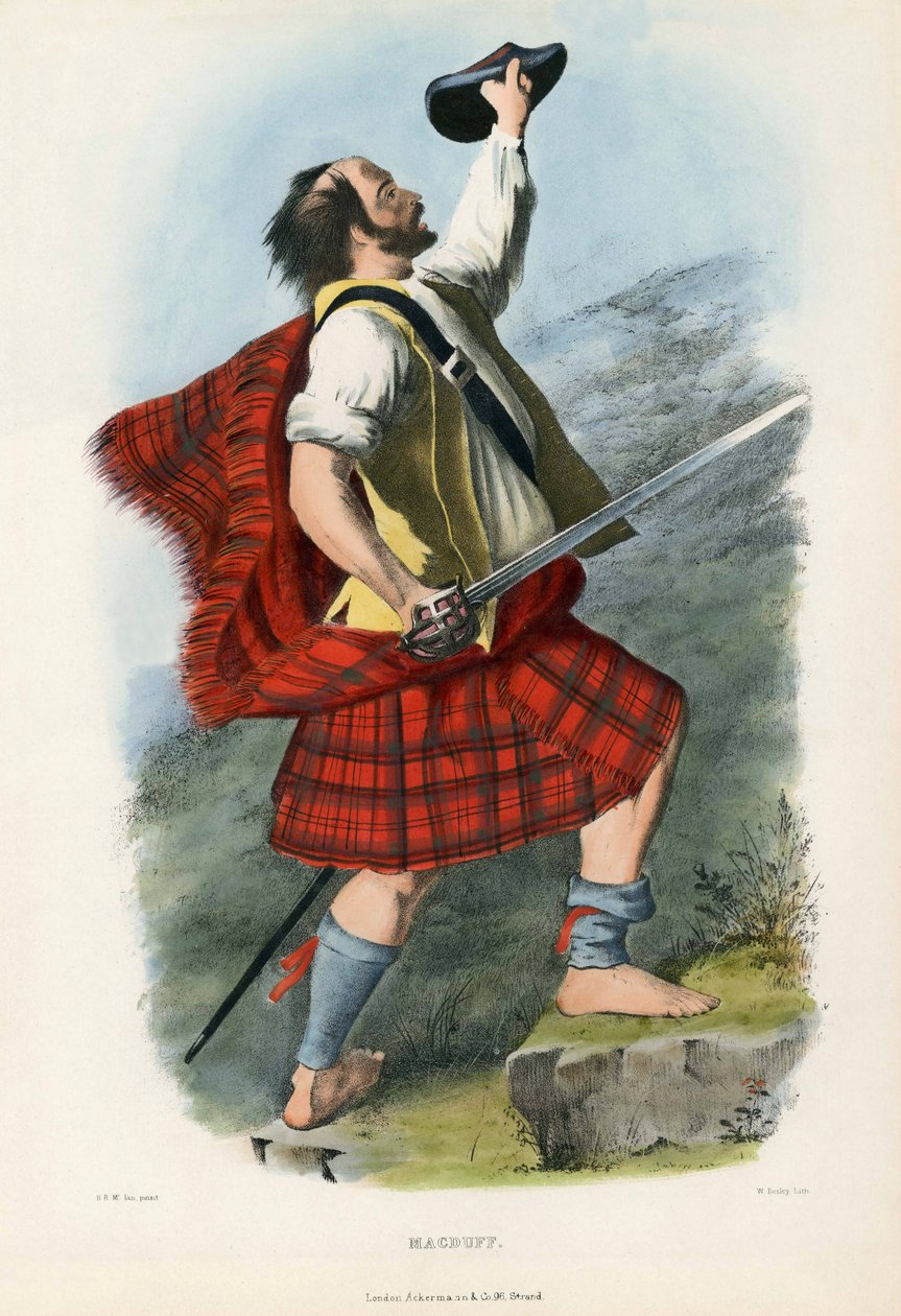 Macduff, fra The Clans of the Scottish Highlands, pub.1845 af Robert Ronald McIan