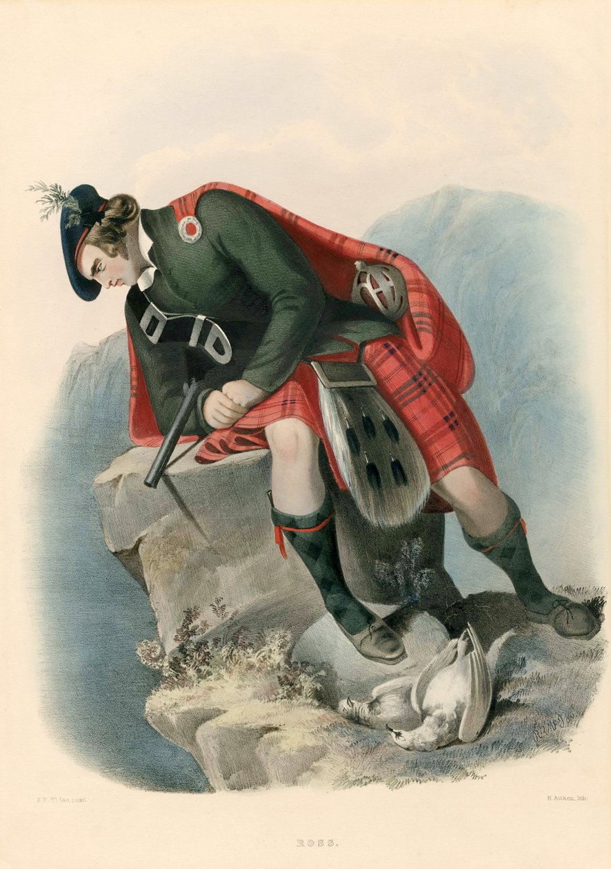 Ross, fra The Clans of the Scottish Highlands, pub.1845 af Robert Ronald McIan