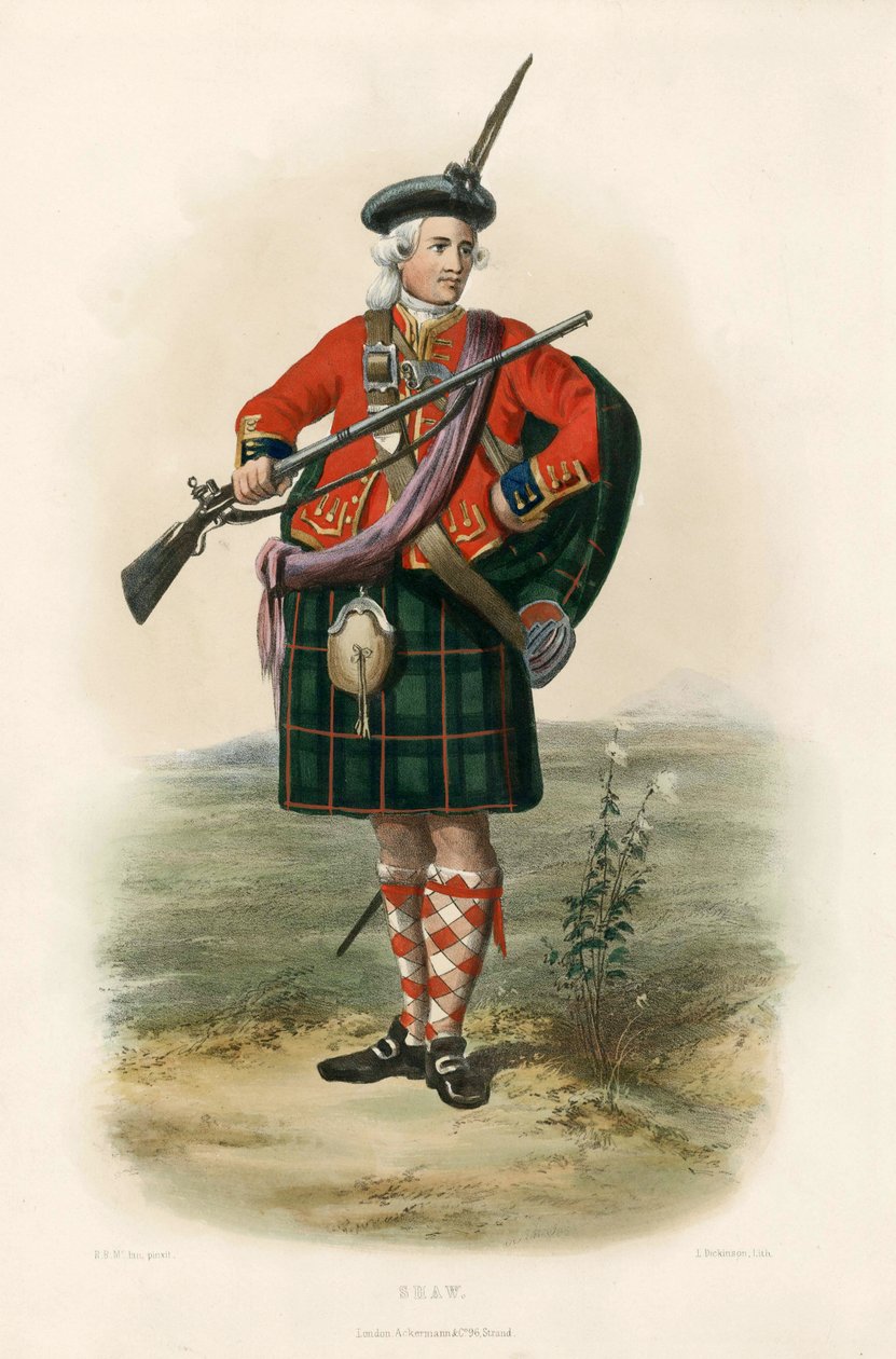 Shaw, fra The Clans of the Scottish Highlands, pub.1845 af Robert Ronald McIan