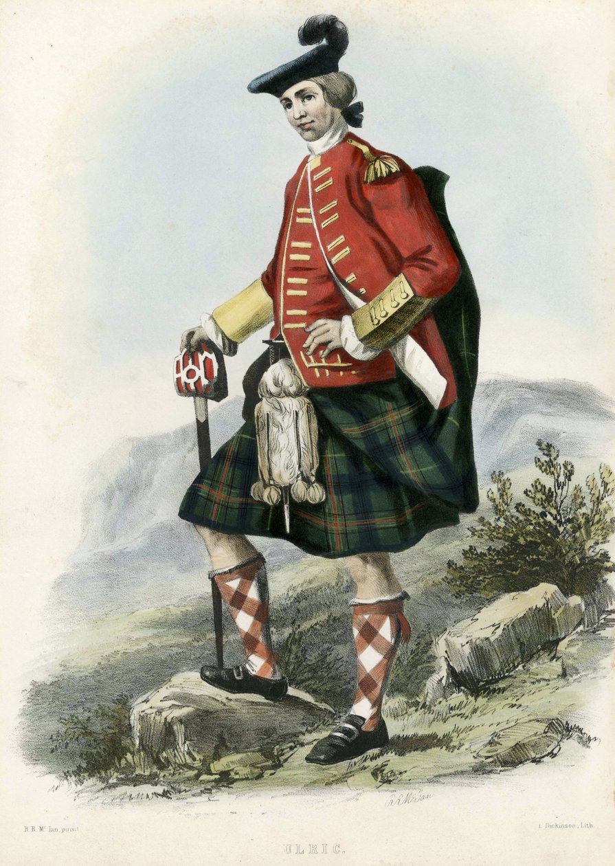 Ulric, fra The Clans of the Scottish Highlands, pub.1845 af Robert Ronald McIan