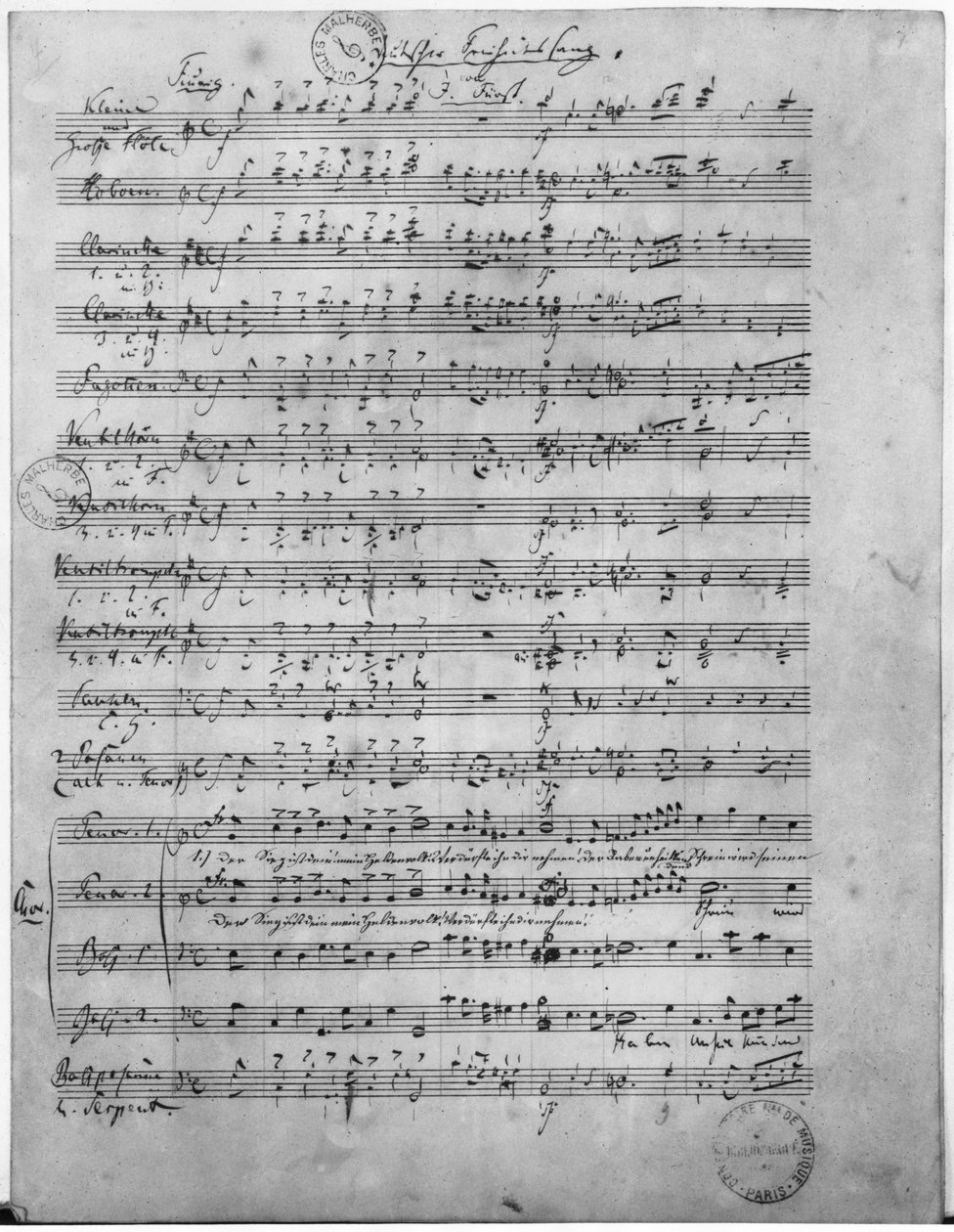 Ms.316, Three Lieder, Opus 65, nummer 3, for mandskor, 1847 af Robert Schumann