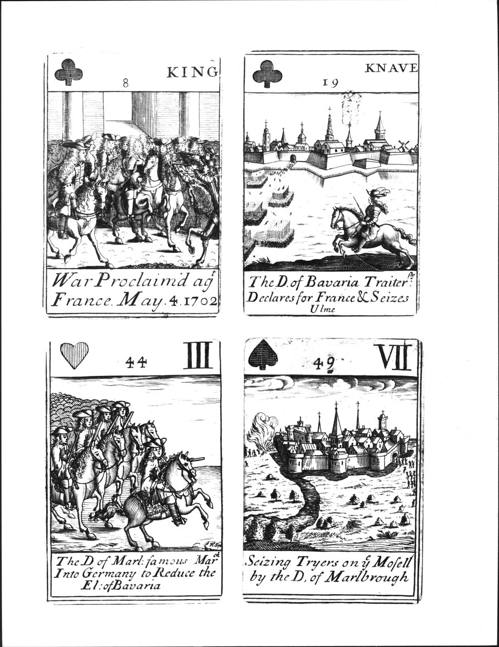 Spillekort til minde om den spanske arvefølgekrig (1702-13) af Robert Spofforth