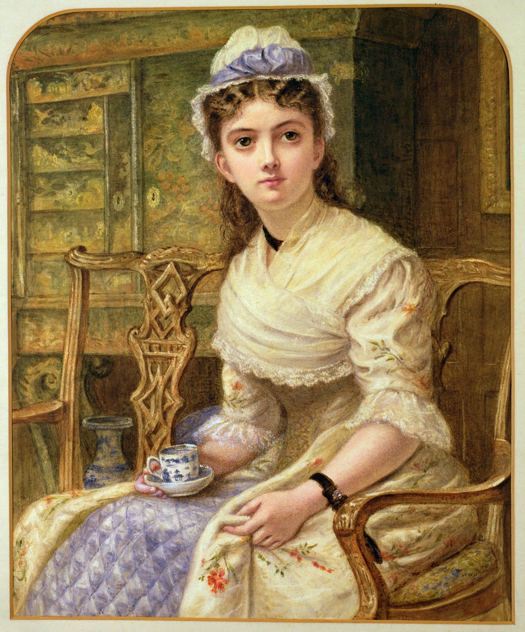 En kvinde tager te, 1895 af Robert W. Little