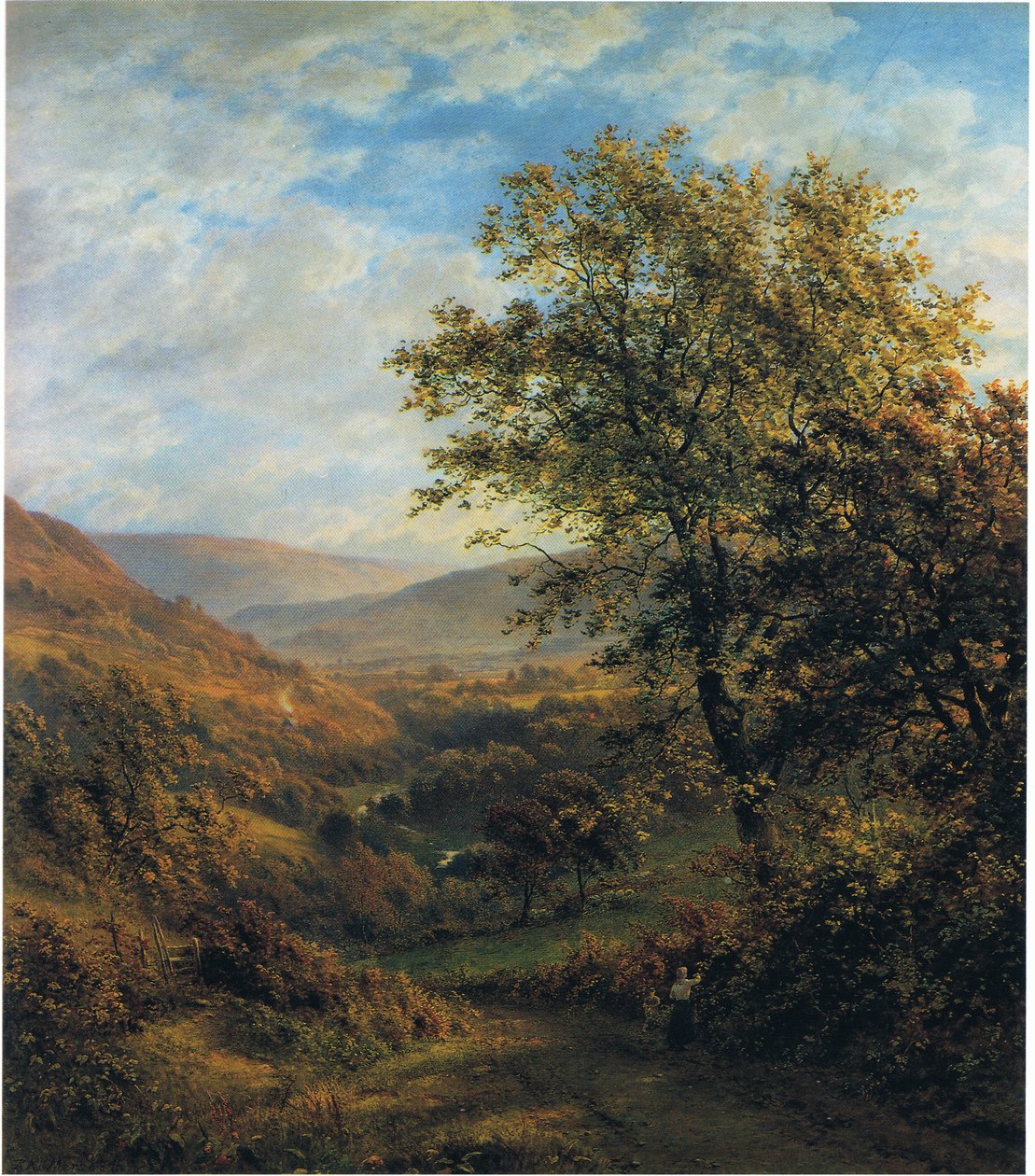 Sommerlandskab (farve litho) af Robert A. K. Marshall