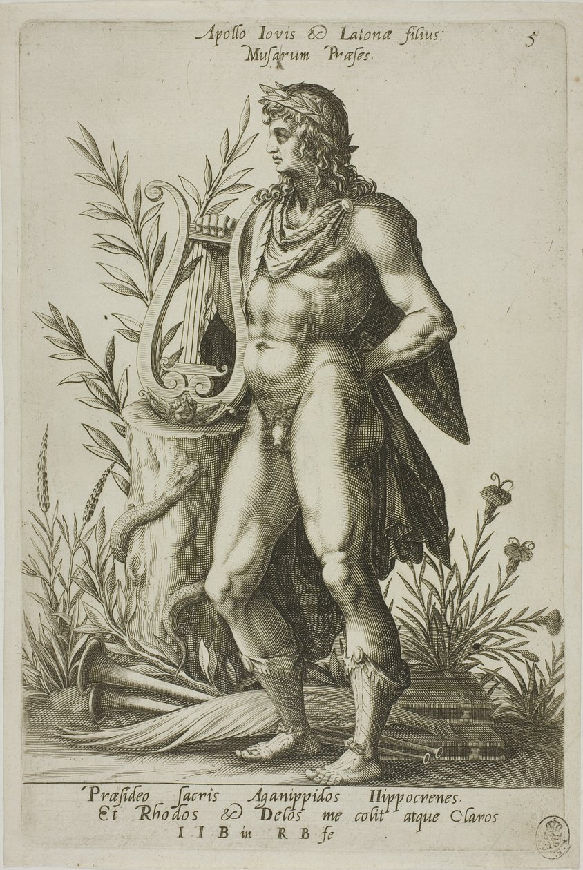 Apollo, plade 5 fra Parnassus Biceps af Robert Boissard