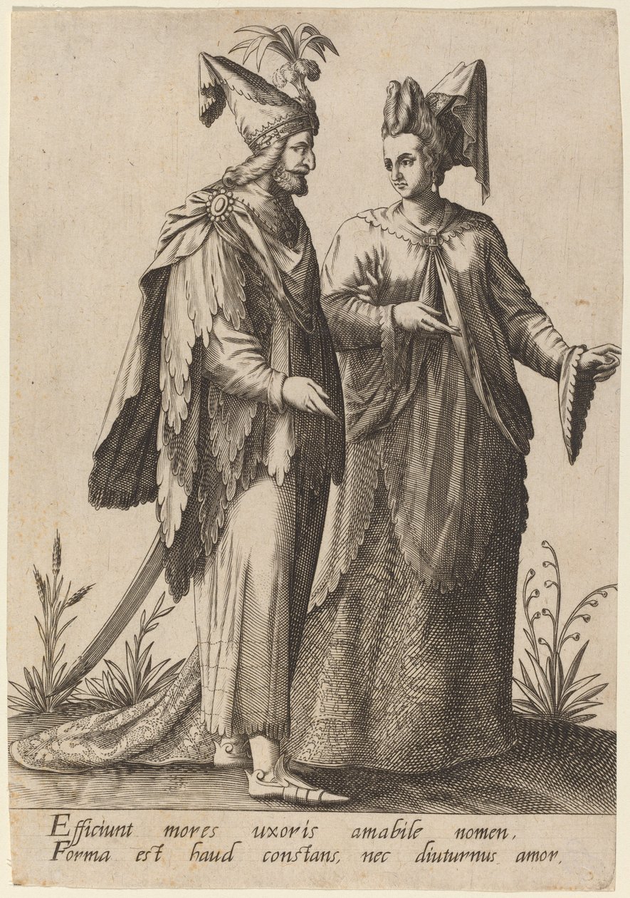 De påvirker en hustrus manerer..., 1597. af Robert Boissard