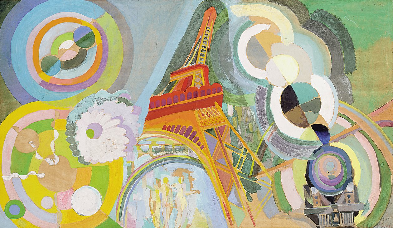 Luft, jernbane og vand, studie af Robert Delaunay