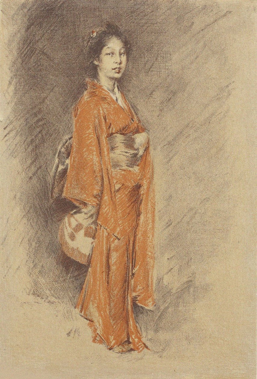 Japansk kvinde i Kimono af Robert Frederick Blum