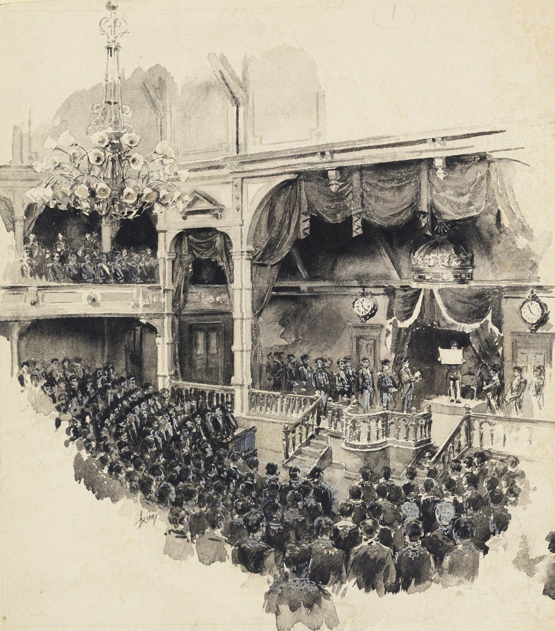 Opening Scene of Japanese Parliament, 1890dani af Robert Frederick Blum