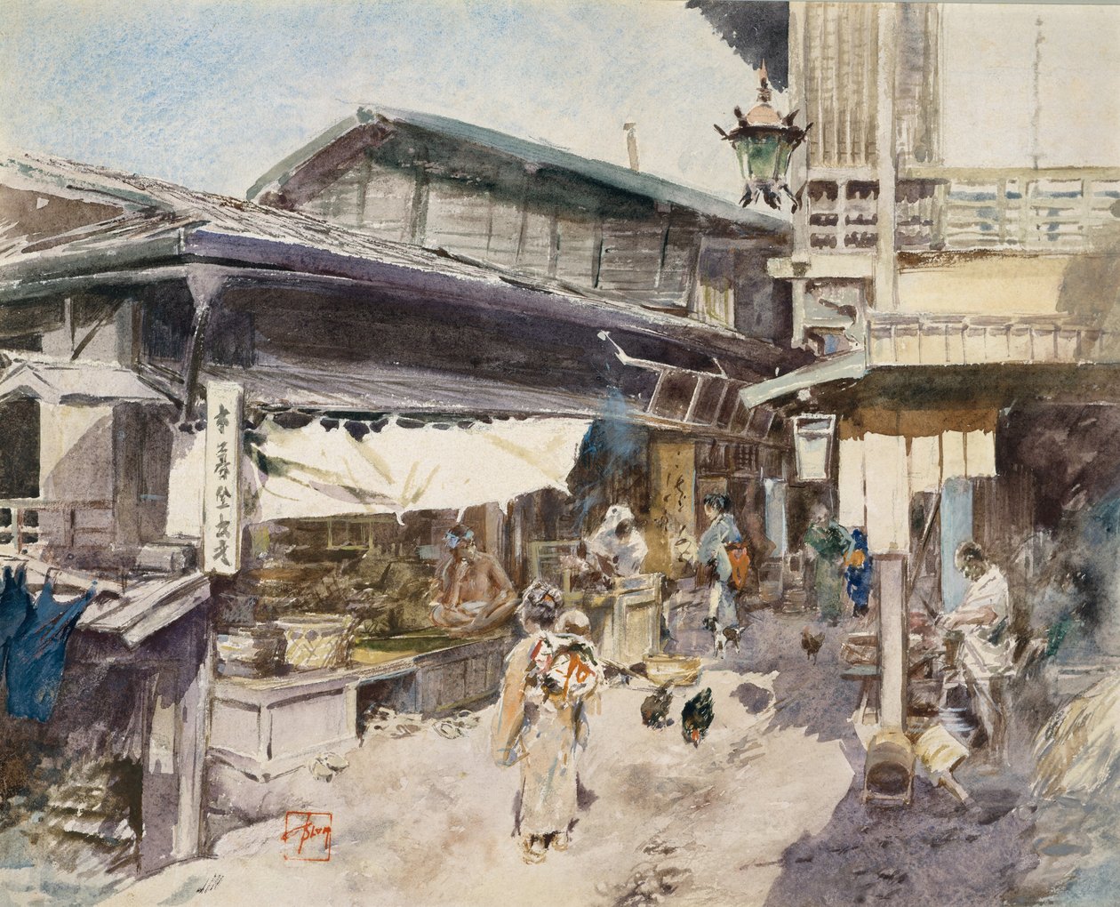 Gadescene i Ikao, Japan. af Robert Frederick Blum