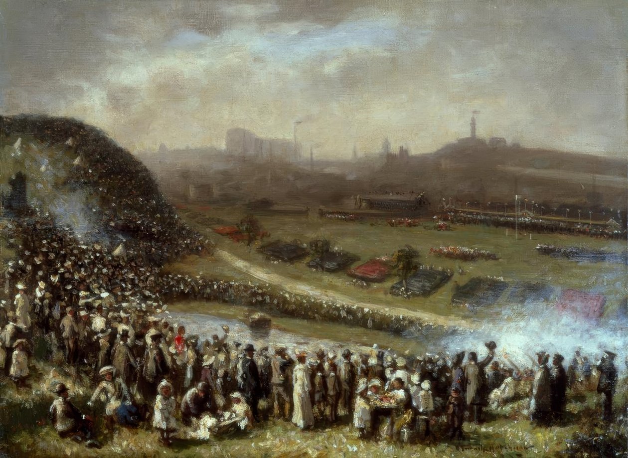 R.G.Hutchison, Ved løbene, Glasgow / Gemälde af Robert Gemmell Hutchison