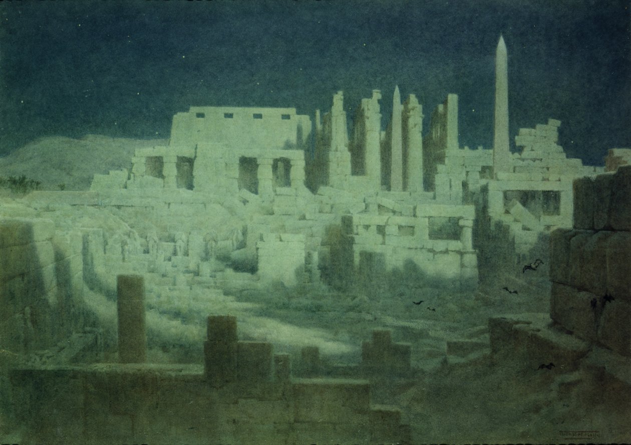 Måneskin ved Karnak af Robert George Talbot Kelly