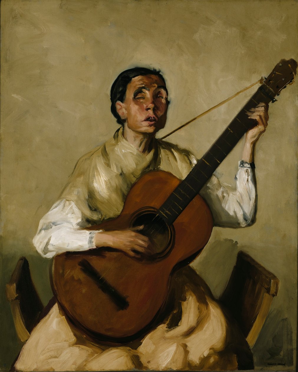 Blind spansk sangerinde af Robert Henri