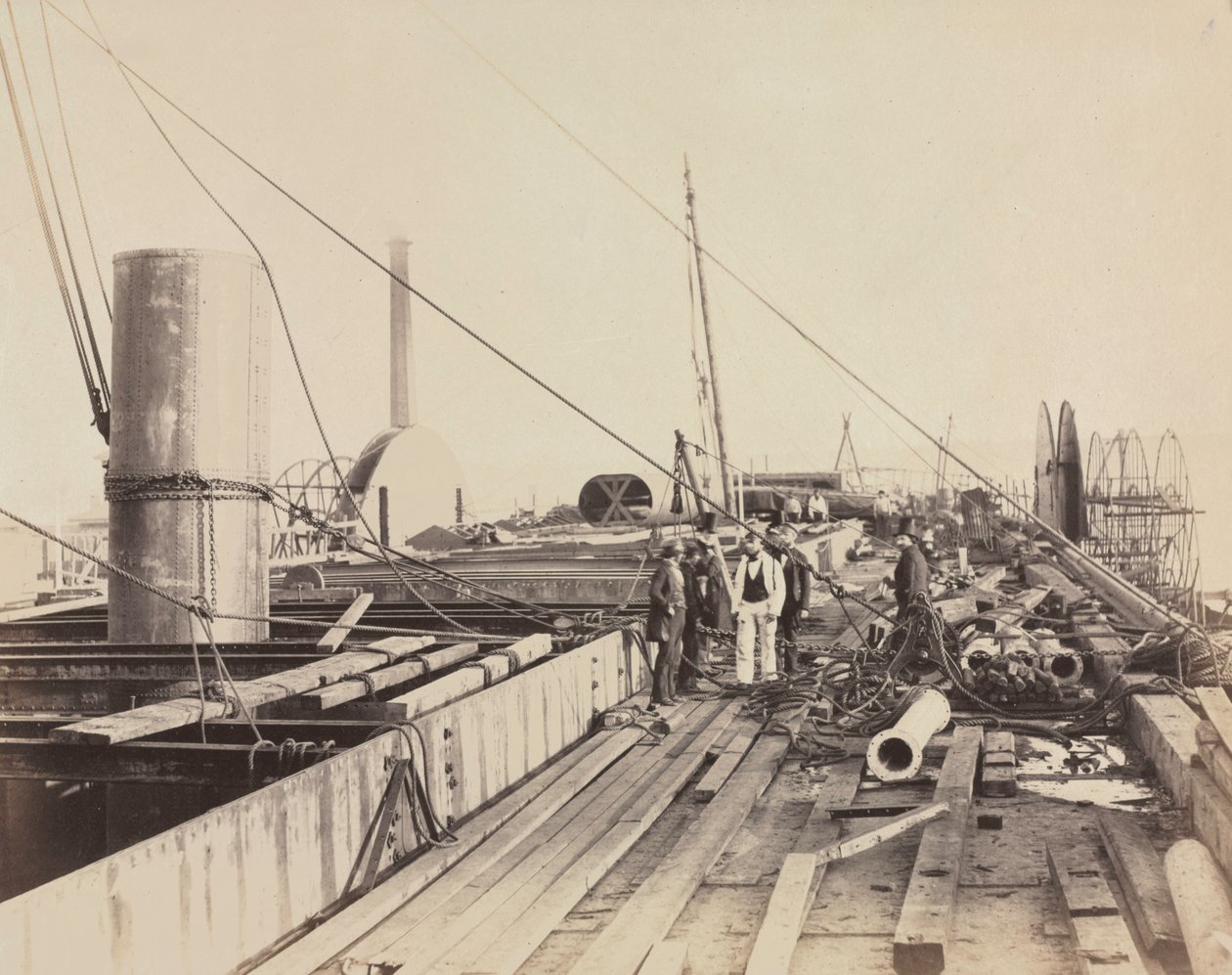 Deck Scene of the Great Eastern, 1857. af Robert Howlett