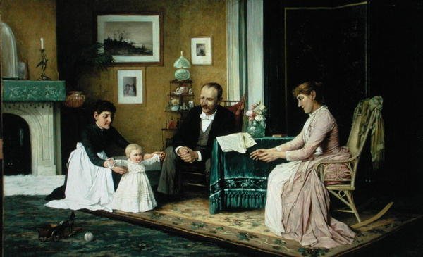 Det første skridt (olie på lærred) af Robert Kluth
