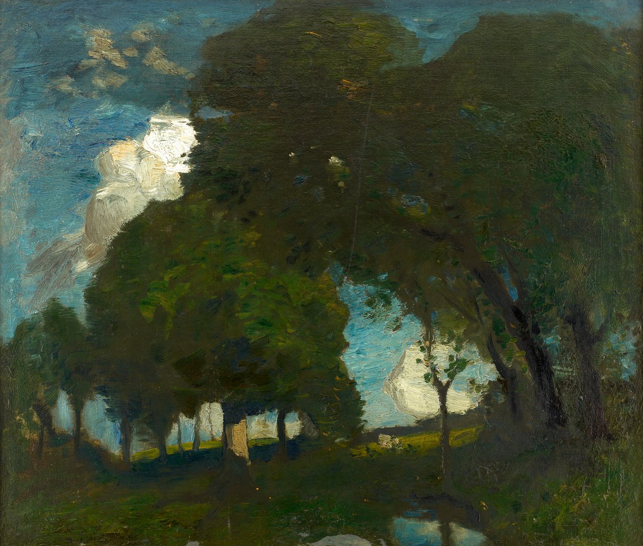Woodland af Moonlight (olie på lærred) af Robert Macaulay Stevenson