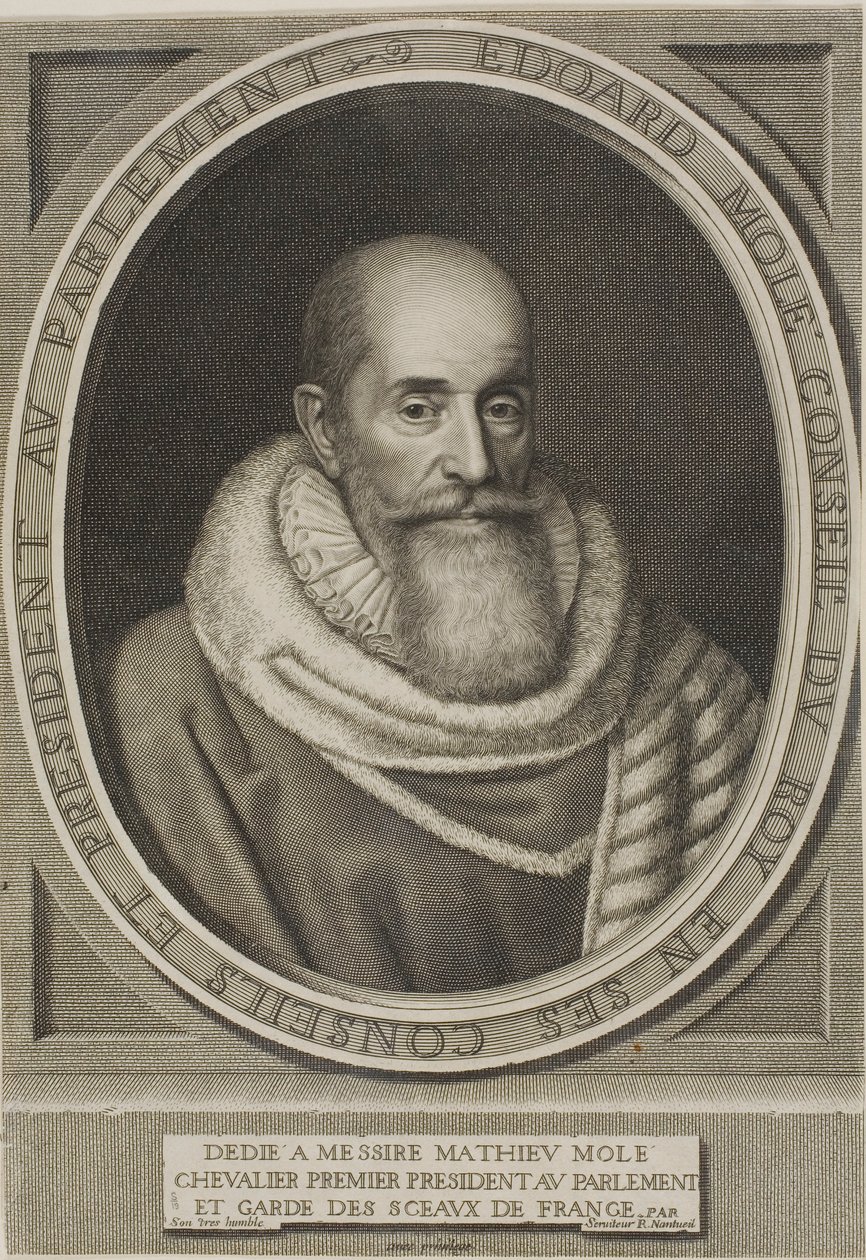 Portræt af Edouard Molé af Robert Nanteuil