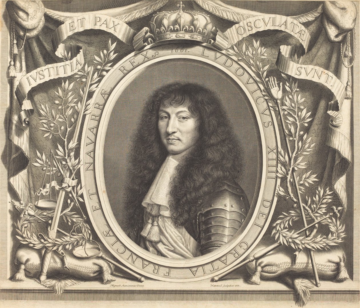 Ludvig XIV af Robert Nanteuil after Nicolas Mignard