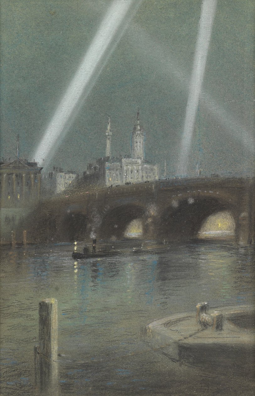 Krigssøgelys over London Bridge af Robert Randoll