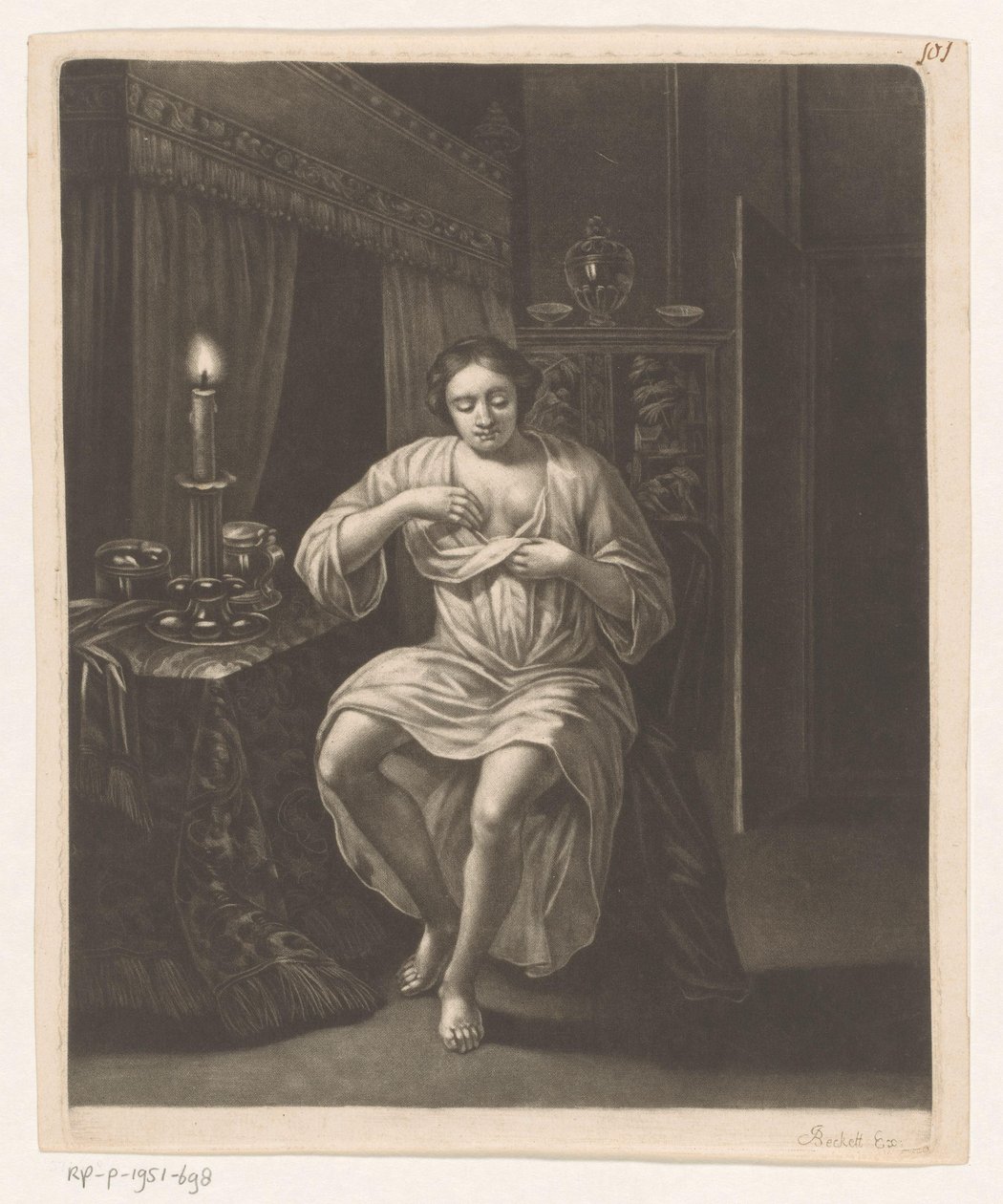 plejende kvinde af Robert Robinson (attributed to)