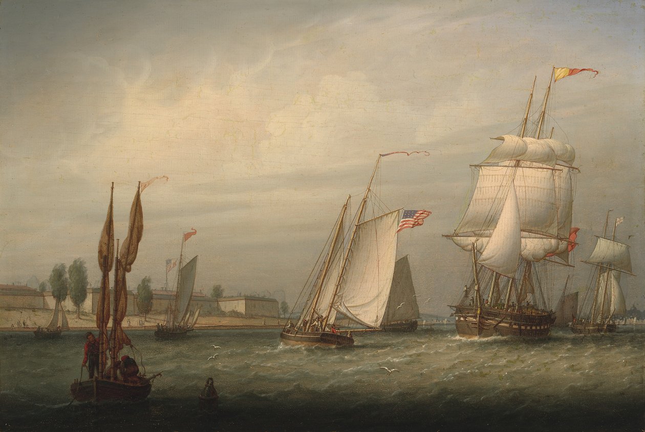 Boston havn af Robert Salmon
