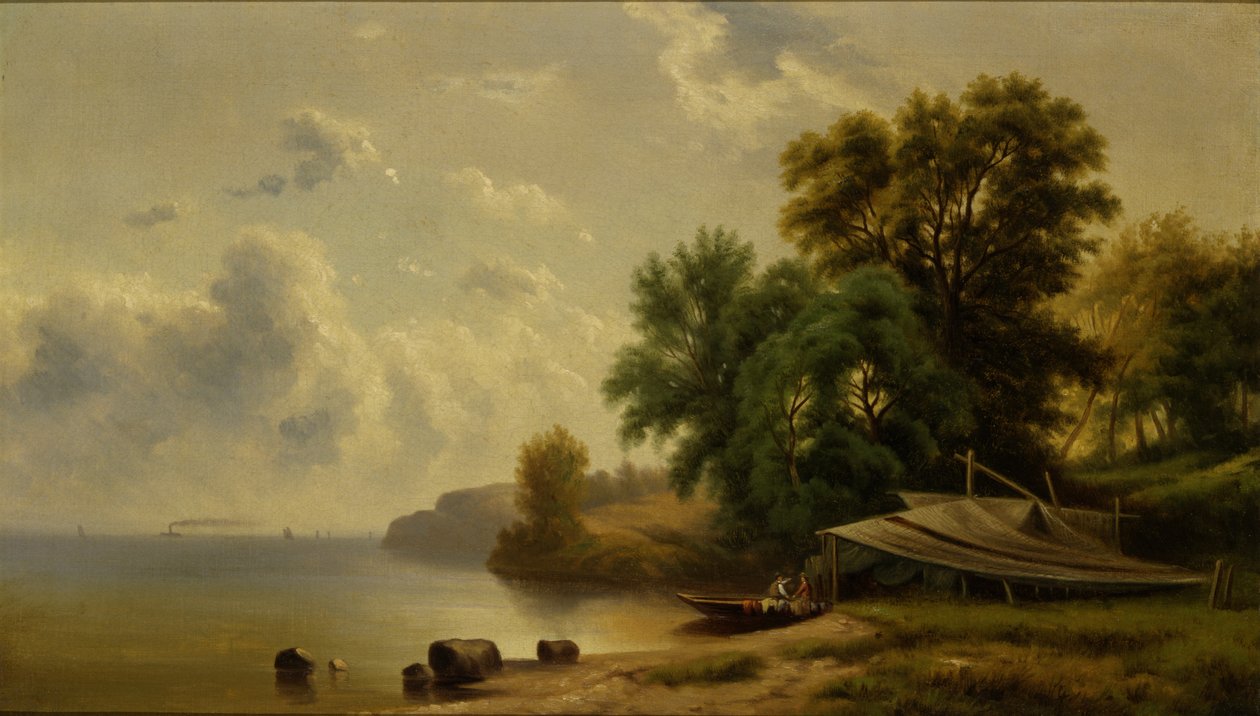 Landskab med Campingplads, n.d. af Robert Seldon Duncanson
