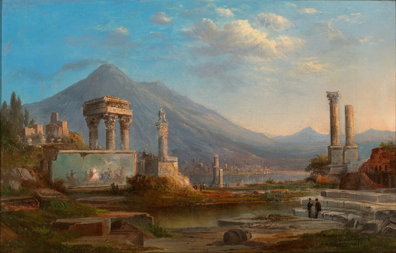 Vesuv og Pompeji, 1870. af Robert Seldon Duncanson