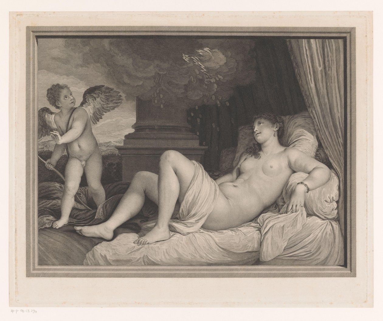 Jupiter fremstår som guldregn for Danaë af Robert Strange