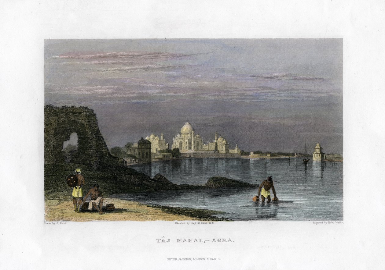 Taj Mahal, Agra, Indien, 1800-tallet af Robert Wallis
