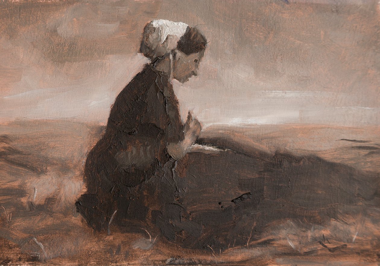 Mending The Nets, 2023 (olie på papir) af Roberta Murray
